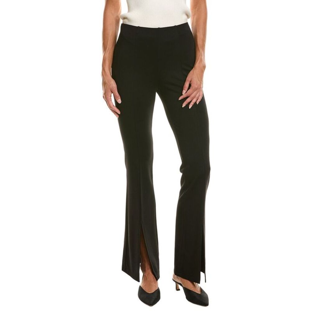 Insight New York Womens  Solid Scuba Front Slit Pant, Black